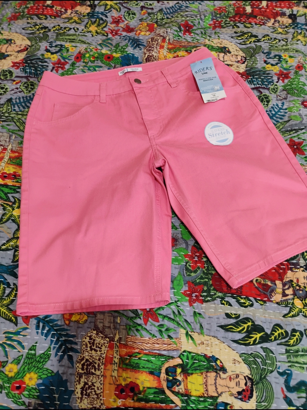 Women's Pink Stretch Bermuda Shorts